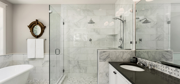 bathroom shower door installation in Long Beach
